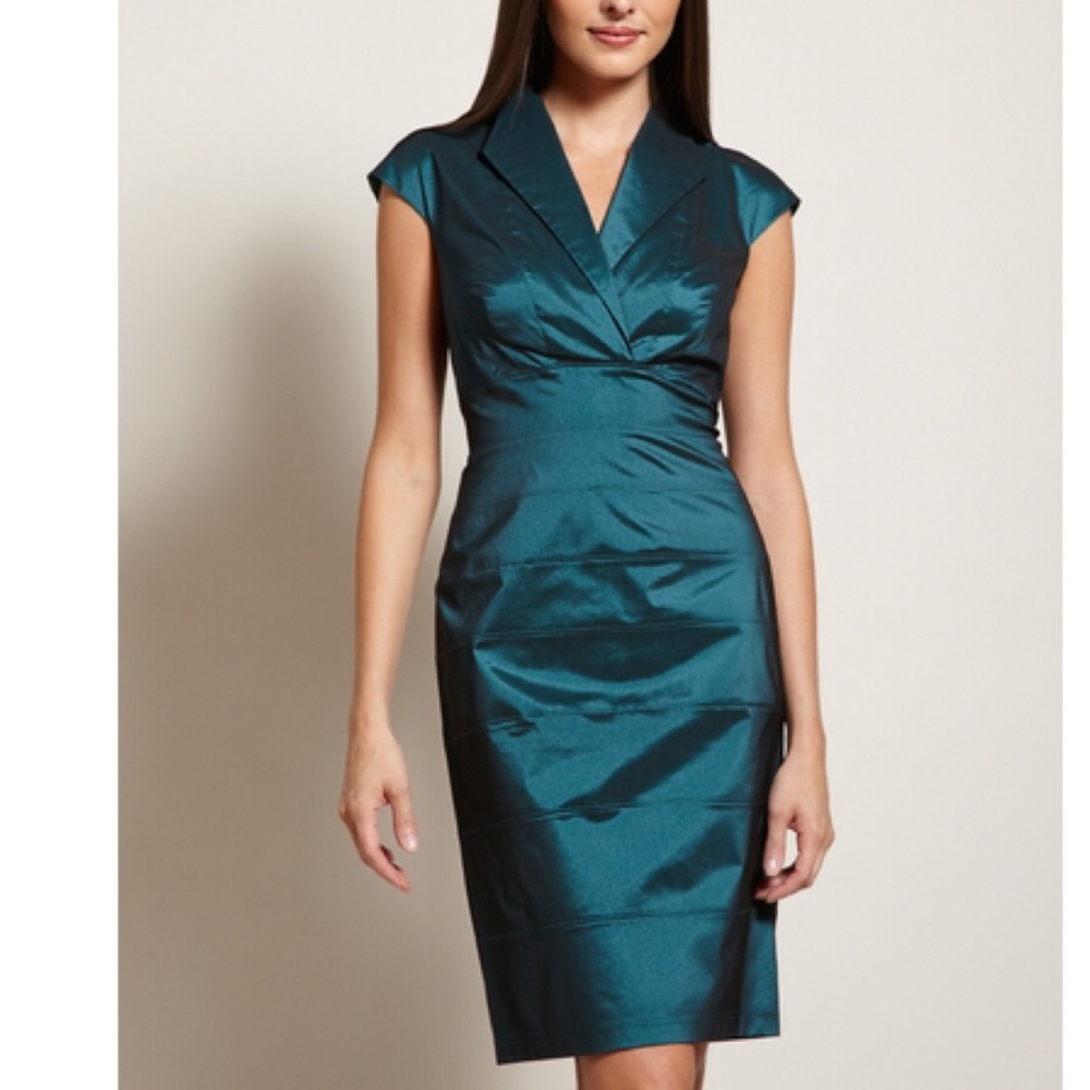 Tadashi Shoji Metalic Green Cocktail Dress